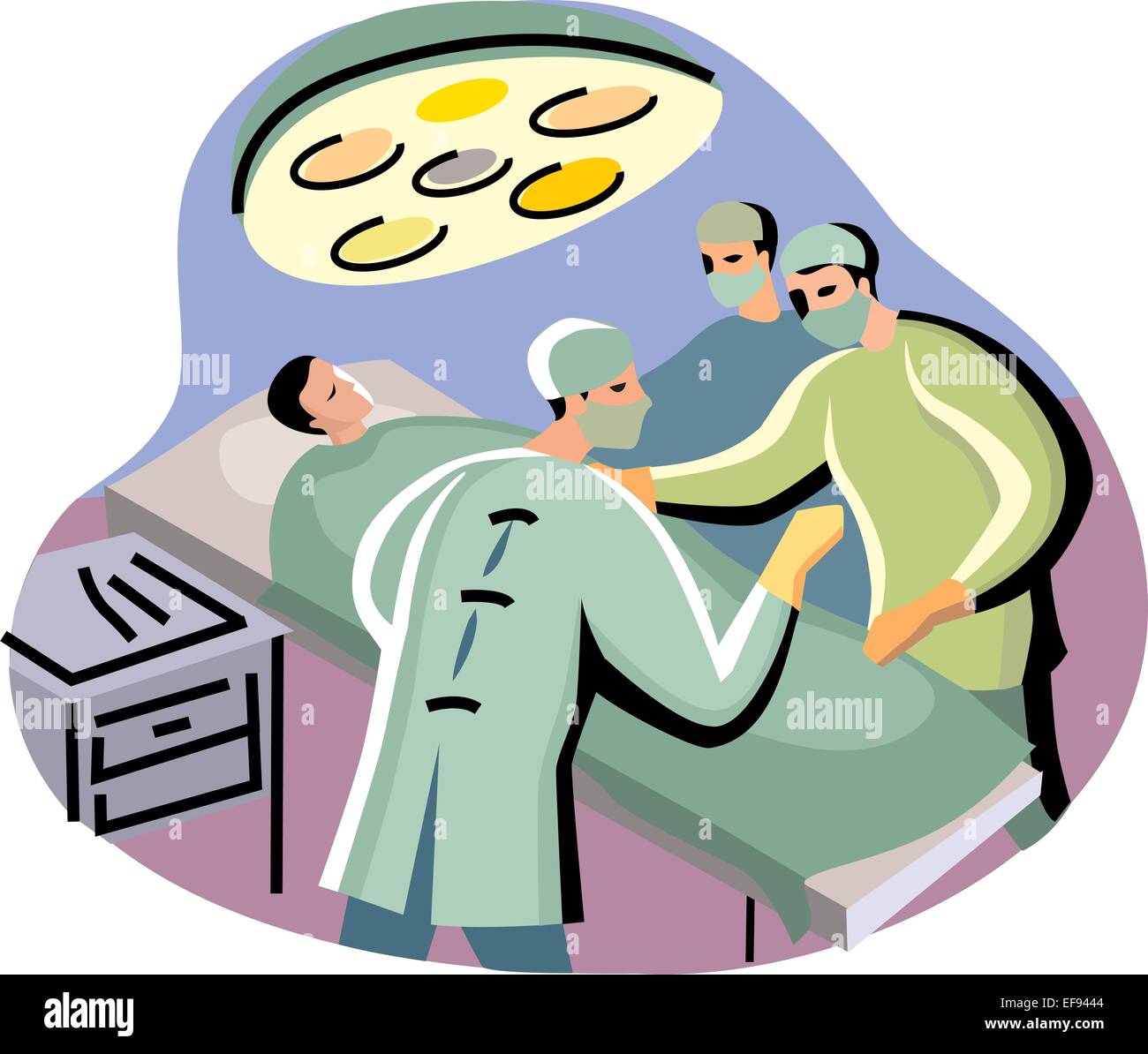 I medici di eseguire l'intervento chirurgico Illustrazione Vettoriale