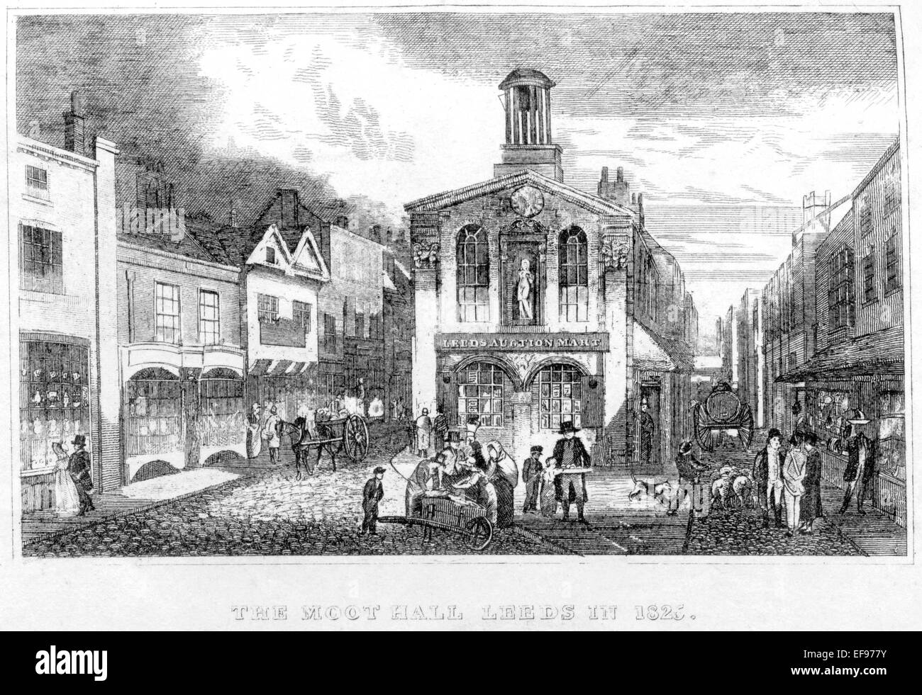 Una incisione della discutibile Hall Leeds nel 1825 scansionati ad alta risoluzione da un libro stampato in 1861. Foto Stock