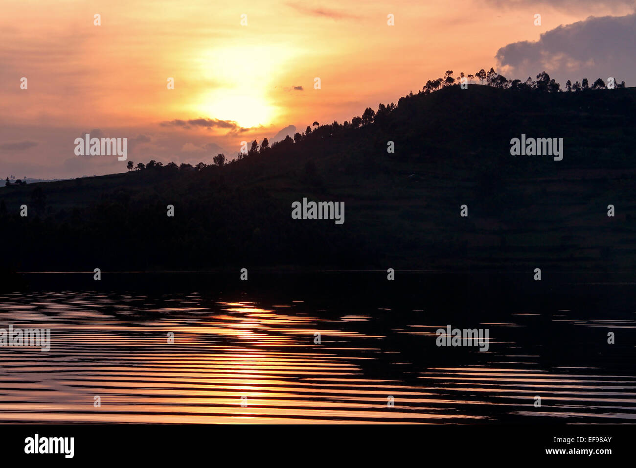Il lago Bunyonyi e, Uganda. Foto Stock