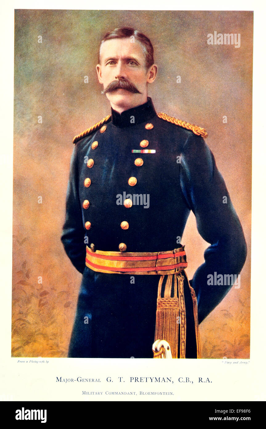 Celebrità dell'esercito 1900 Maggiore Generale G T Pretyman C B R di un comandante militare di Bloemfontein Foto Stock