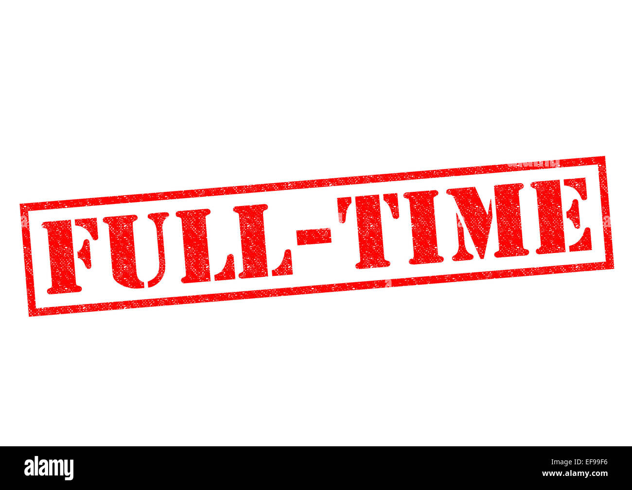 Tempo-pieno rosso timbro di gomma su uno sfondo bianco. Foto Stock