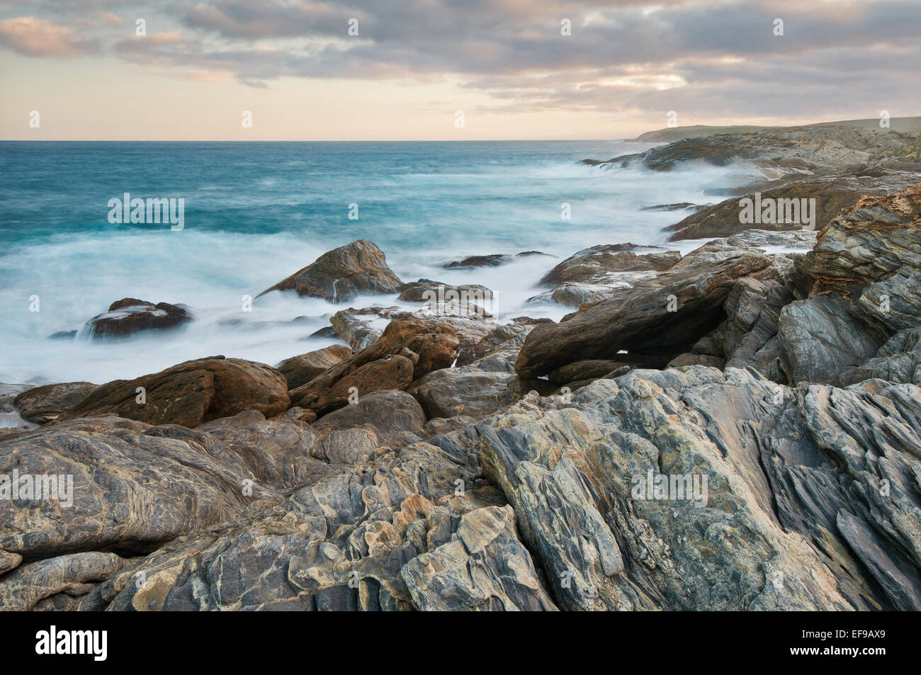 Twilight su Vivonne Bay su Kangaroo Island. Foto Stock