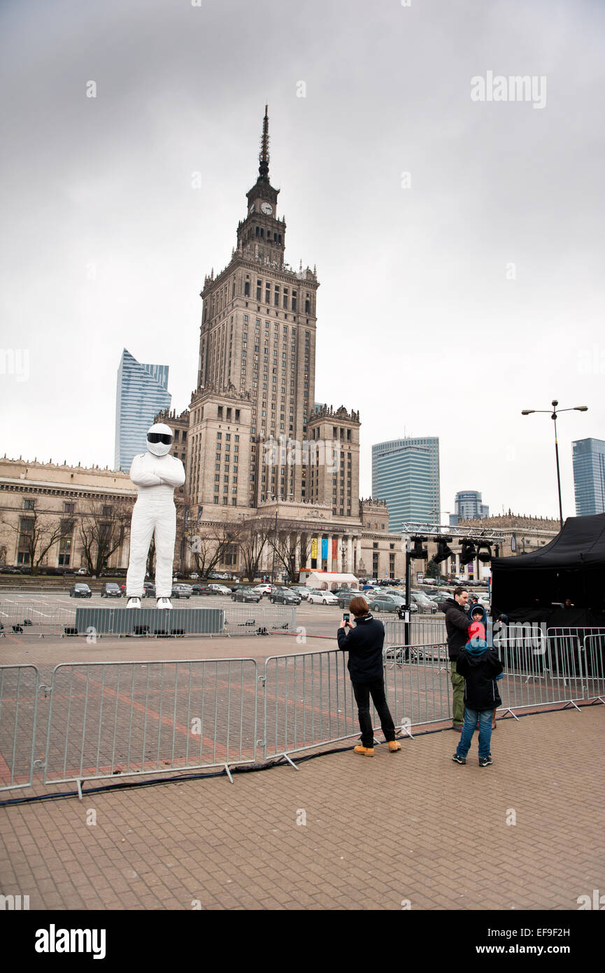 Varsavia, Polonia. Il 29 gennaio, 2015. Grande Stig Top Gear effige Foto Stock
