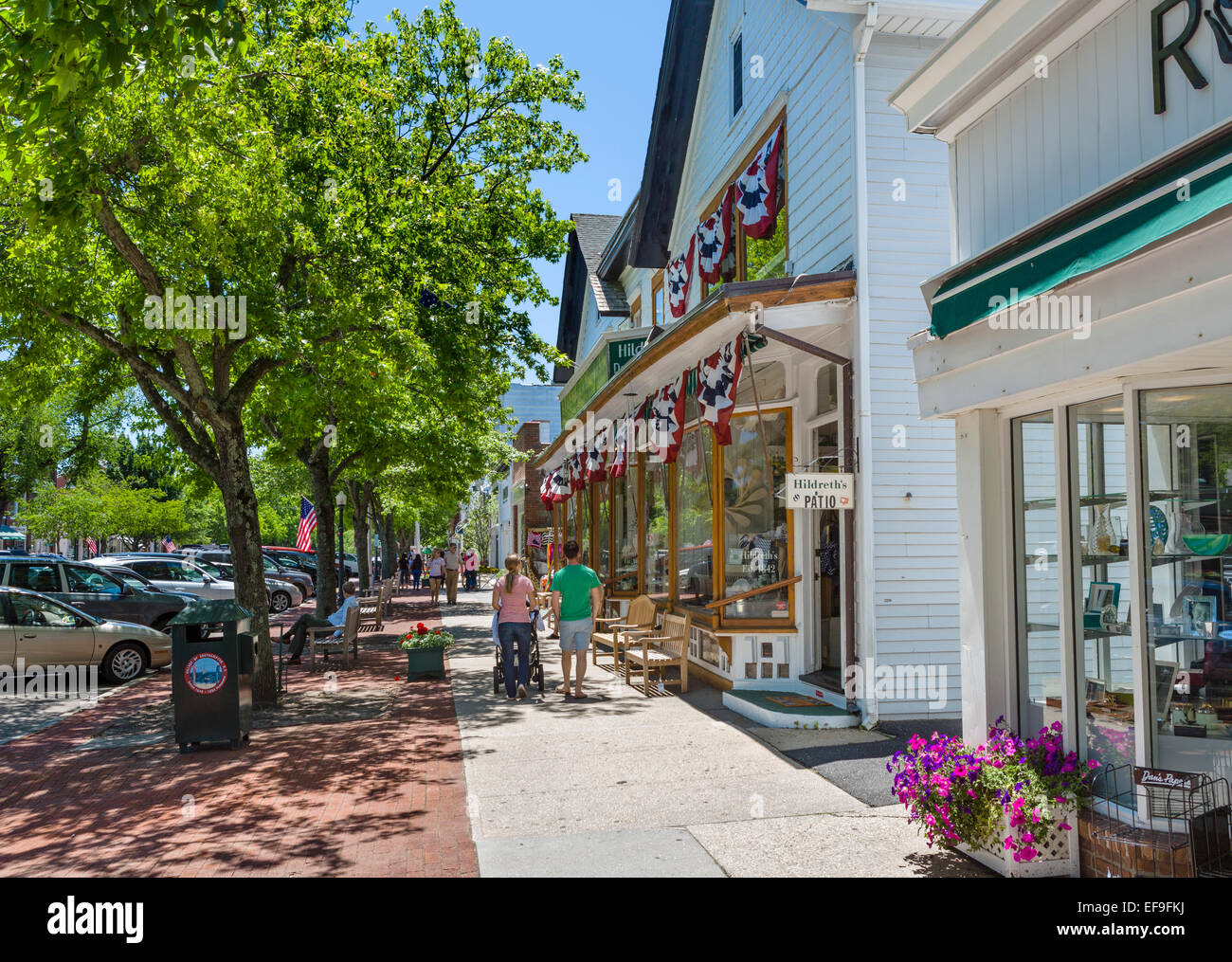 Main Street nel villaggio di Southampton, Suffolk County, Long Island , New York, Stati Uniti Foto Stock