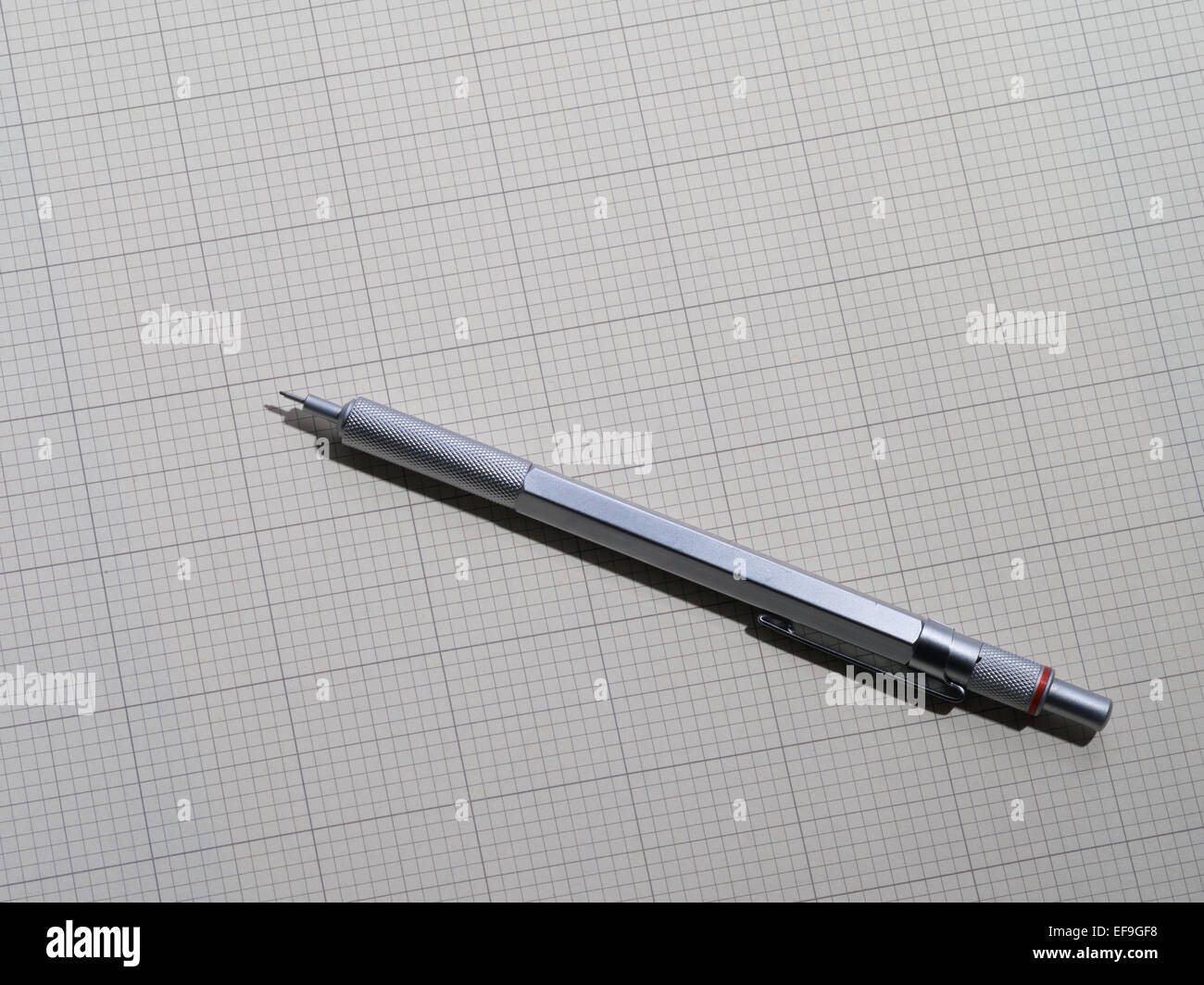 Grafico angolata carta e matita meccanica technical Foto Stock