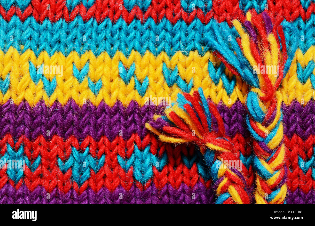Primo piano della colorato sfondo a maglia Foto Stock