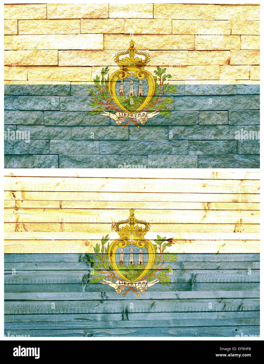 Parete Vintage bandiera di San Marino Foto Stock