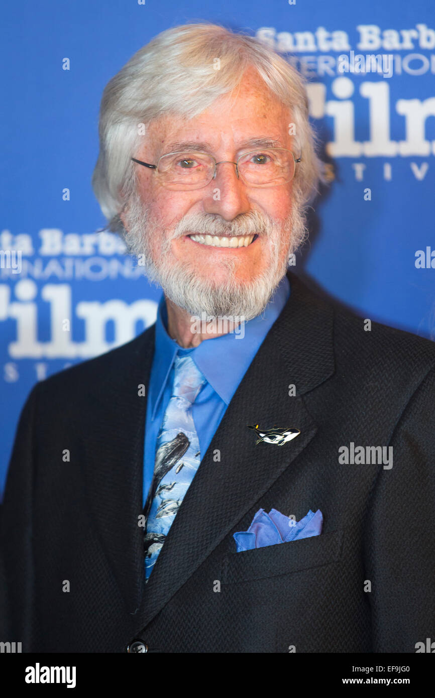 Santa Barbara, California, Stati Uniti d'America. 28 gen, 2015. Jean-Michel Cousteau arriva al trentesimo Santa Barbara International Film Festival. Credito: Scott Londra/Alamy Live News Foto Stock