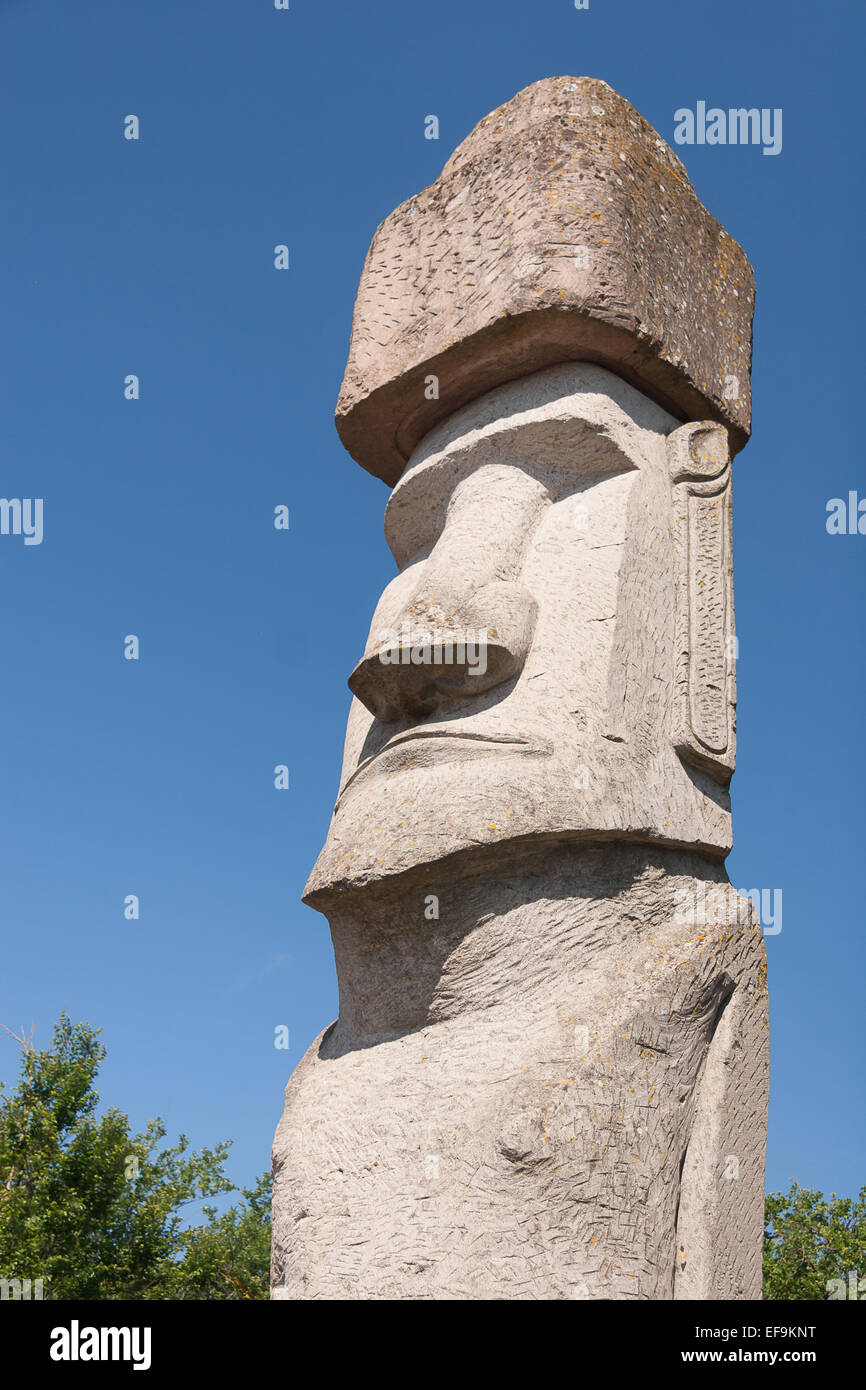 Rapa Nui Statua in Viterbo, Italia Foto Stock