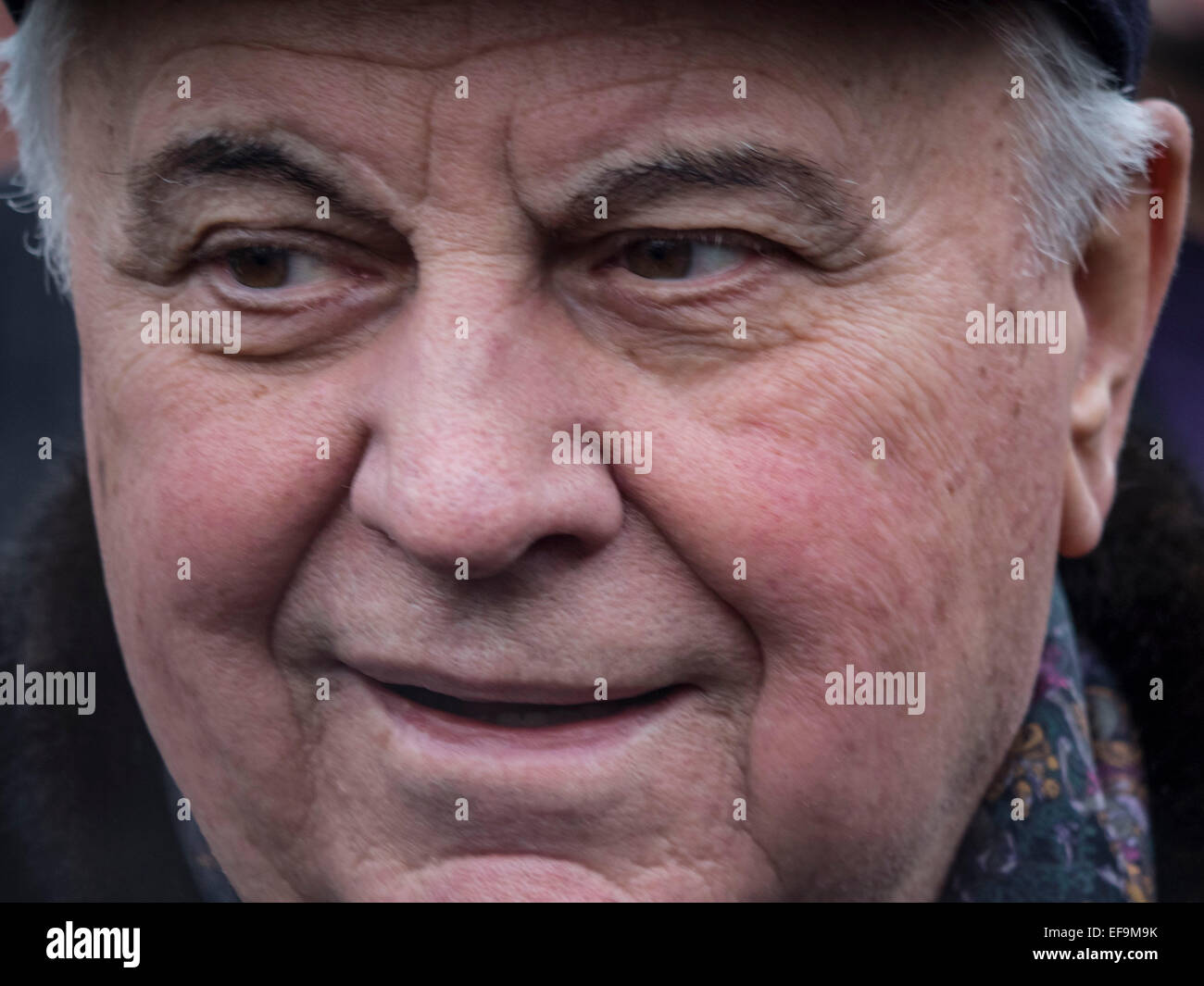 Kruty, Ucraina. Il 29 gennaio, 2015. Regione di Chernihiv, Ucraina. Il 29 gennaio, 2015. Ex Presidente ucraino Leonid Kravchuk. --Politicinas ucraini, 29 gennaio 2015, ha partecipato alla cerimonia Kruty eroi, giovani ragazzi che in questo giorno nel 1918 vicino alla stazione Kruty nella regione di Chernihiv è entrato in una battaglia impari con i bolscevichi e sono morti di una morte eroica per l'Ucraina Repubblica popolare. © Igor Golovnov/Alamy Live News Credit: Igor Golovnov/Alamy Live News Foto Stock