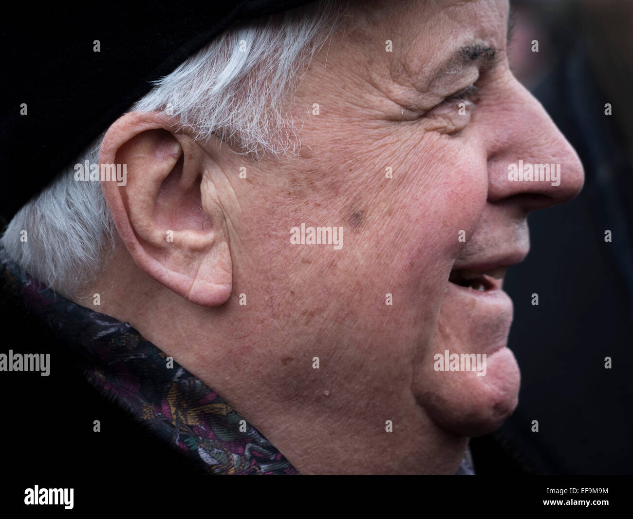 Kruty, Ucraina. Il 29 gennaio, 2015. Regione di Chernihiv, Ucraina. Il 29 gennaio, 2015. Ex Presidente ucraino Leonid Kravchuk. --Politicinas ucraini, 29 gennaio 2015, ha partecipato alla cerimonia Kruty eroi, giovani ragazzi che in questo giorno nel 1918 vicino alla stazione Kruty nella regione di Chernihiv è entrato in una battaglia impari con i bolscevichi e sono morti di una morte eroica per l'Ucraina Repubblica popolare. © Igor Golovnov/Alamy Live News Credit: Igor Golovnov/Alamy Live News Foto Stock