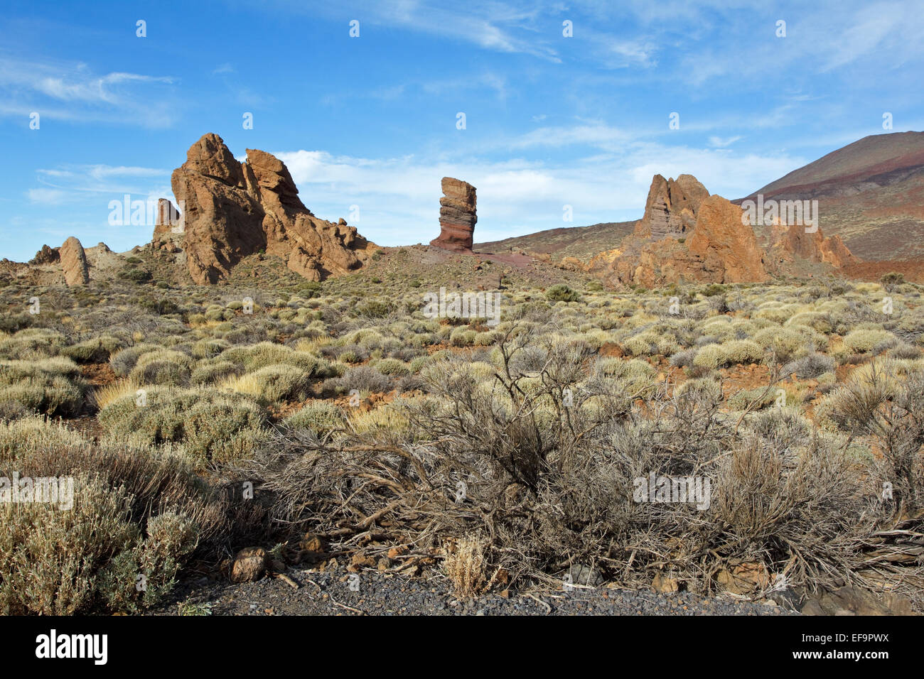 Los Roques de Garcia, Las Cañadas del Teide,Parco Nazionale del Teide, sito del Patrimonio Culturale Mondiale dell UNESCO, Tenerife Foto Stock