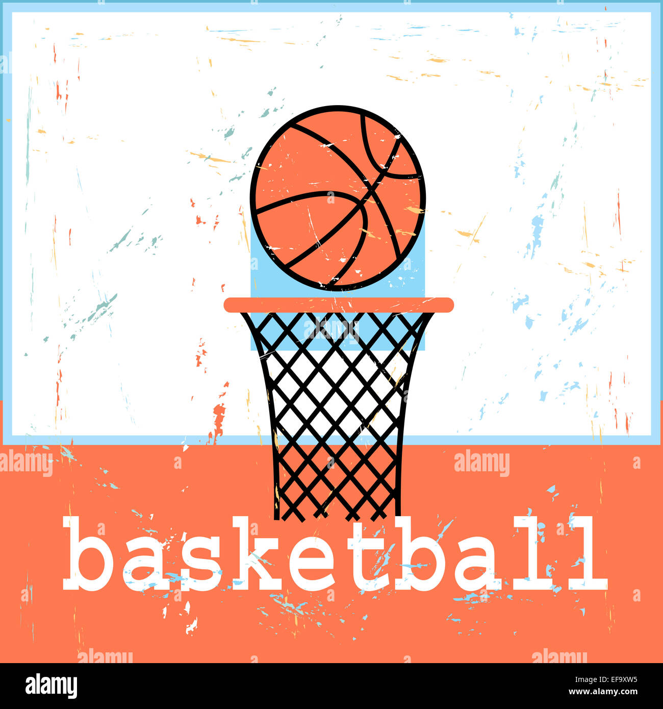 Poster luminoso illustrazione dello sport basketboll Foto Stock