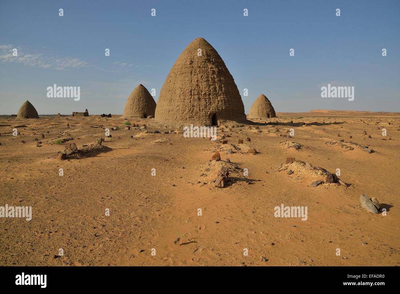 I mausolei a cupola, chiamato Qubbas, Old Dongola, settentrionale, la Nubia, Sudan Foto Stock