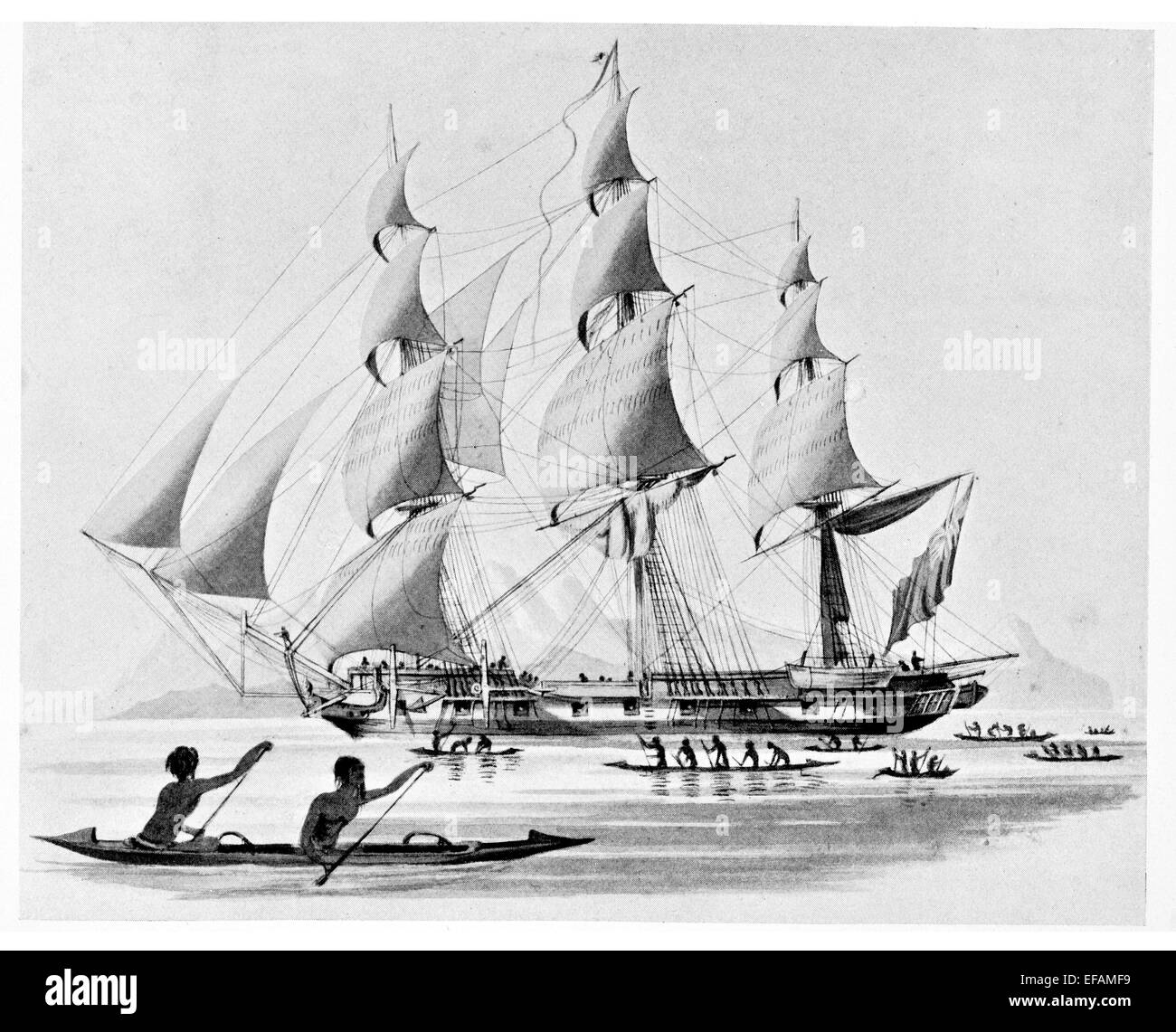 H.M.S. Blossom sloop realizzato 1806., ha preso parte nel Pacifico e esplorazione Artico 1825 8 smontaggio 1848 Foto Stock