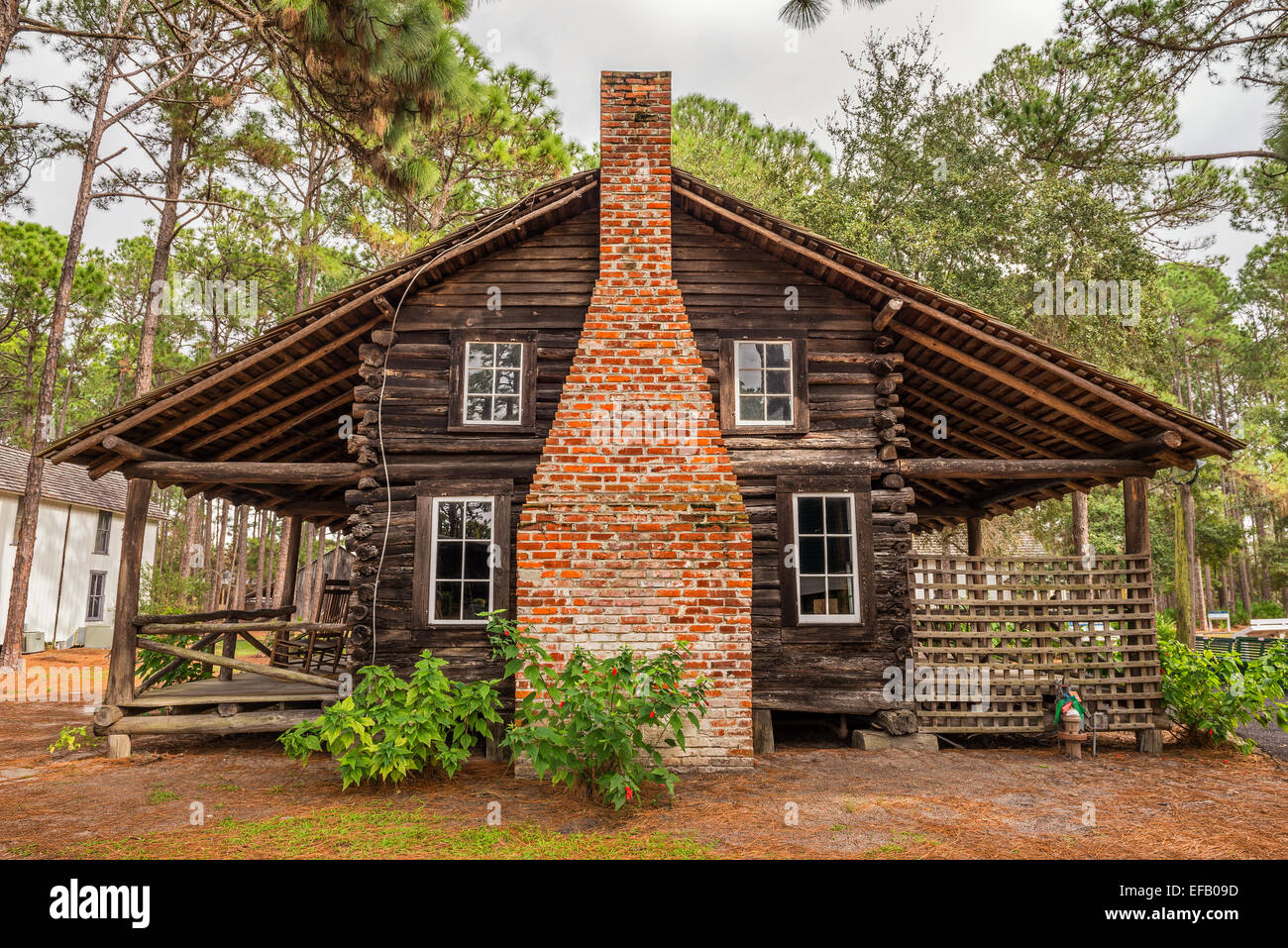 McMullen-Coachman Casa Log in Pinellas County Heritage Village Foto Stock