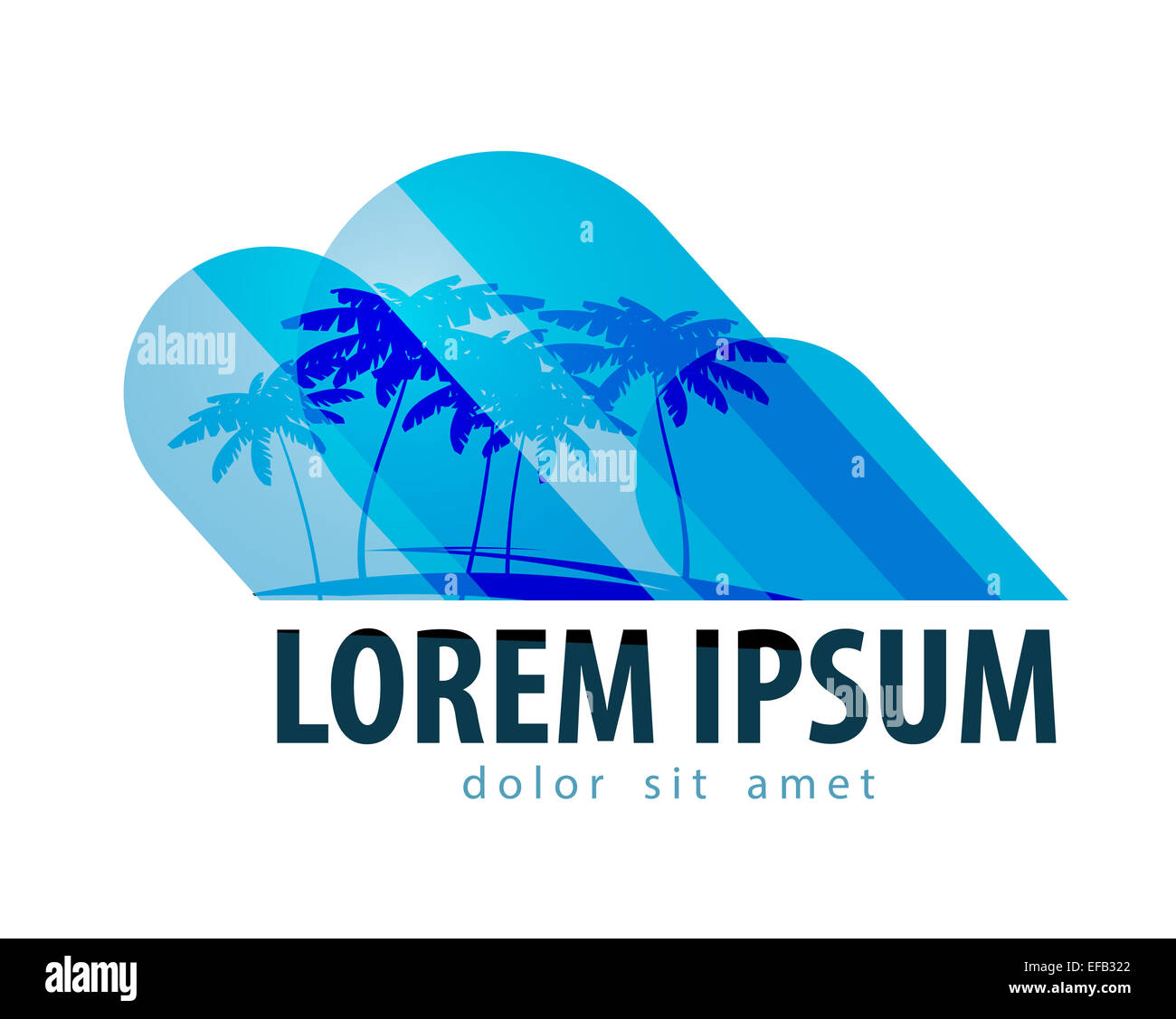 Tropici logo design modello. Palme o icona del viaggio. Foto Stock