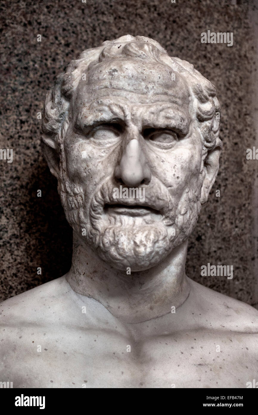 Demosthenes 384-322 BC eminente statista greco e oratore di Atene antica ( primo secolo D.C. Museo Vaticano Roma Italia ) Foto Stock