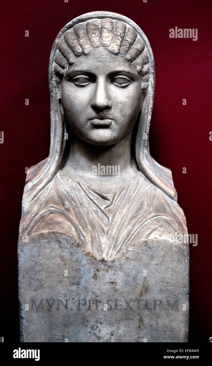 Busto di Aspasia Romano Museo Vaticano Roma Italia Foto Stock