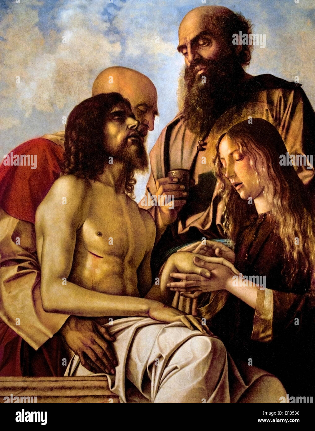 Lamento su Cristo Morto 1473-76 da Bellini, Giovanni 1430-1516 Pinacoteca Musei Vaticani Roma Italia Foto Stock