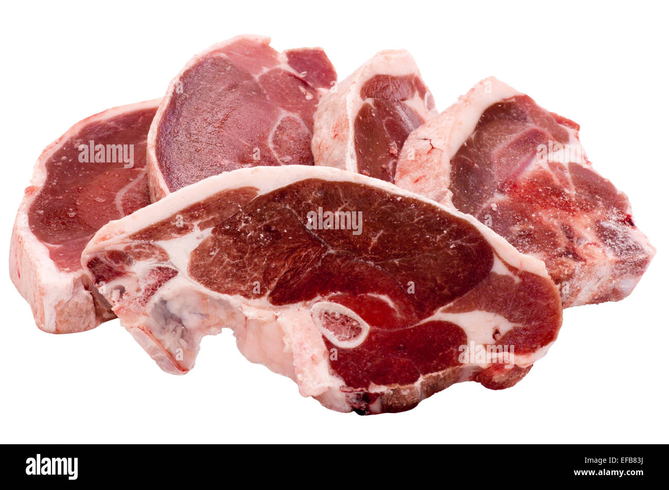 Non cotti materie agnello costolette di carne Foto Stock