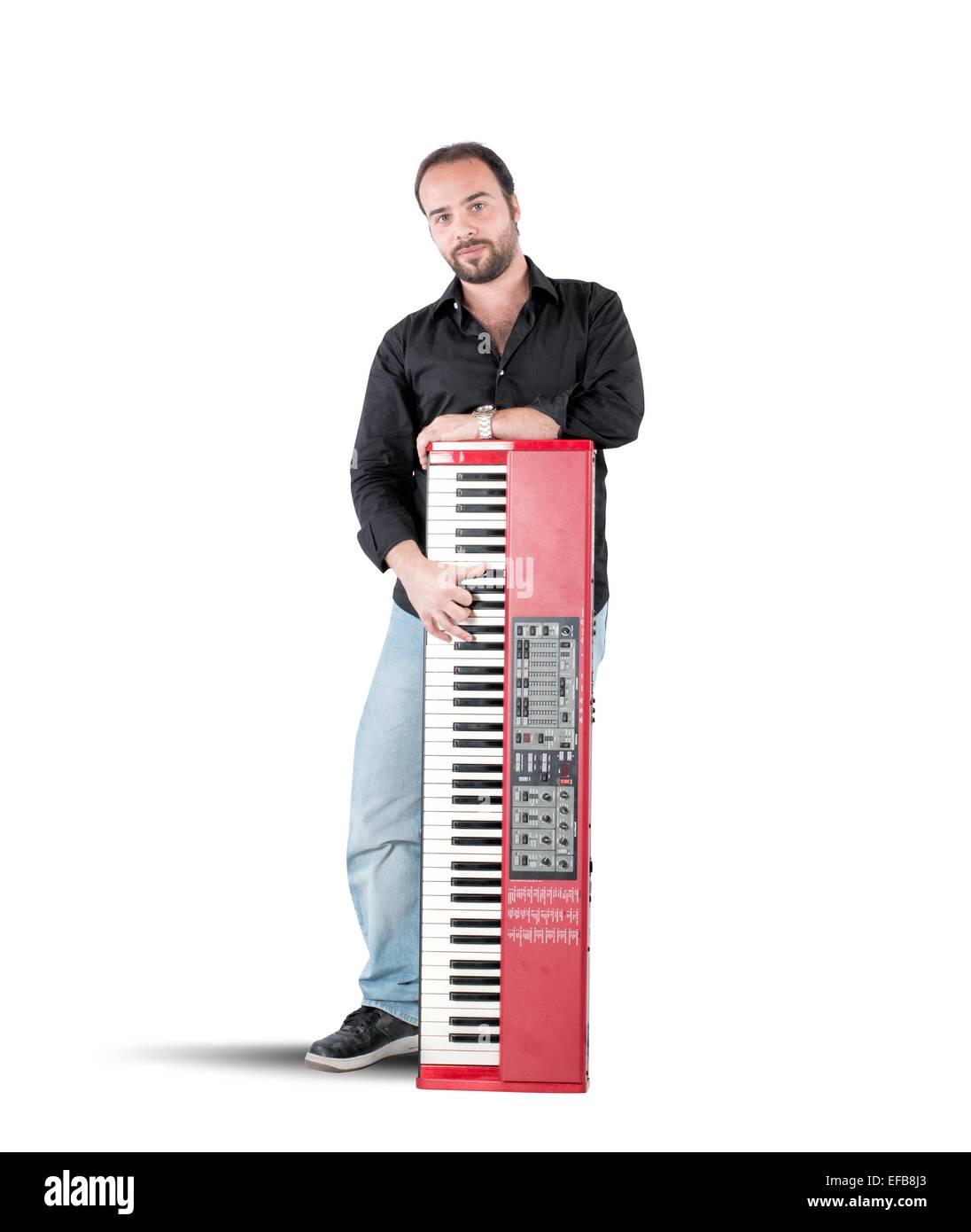 Musicista e pianoforte Foto Stock