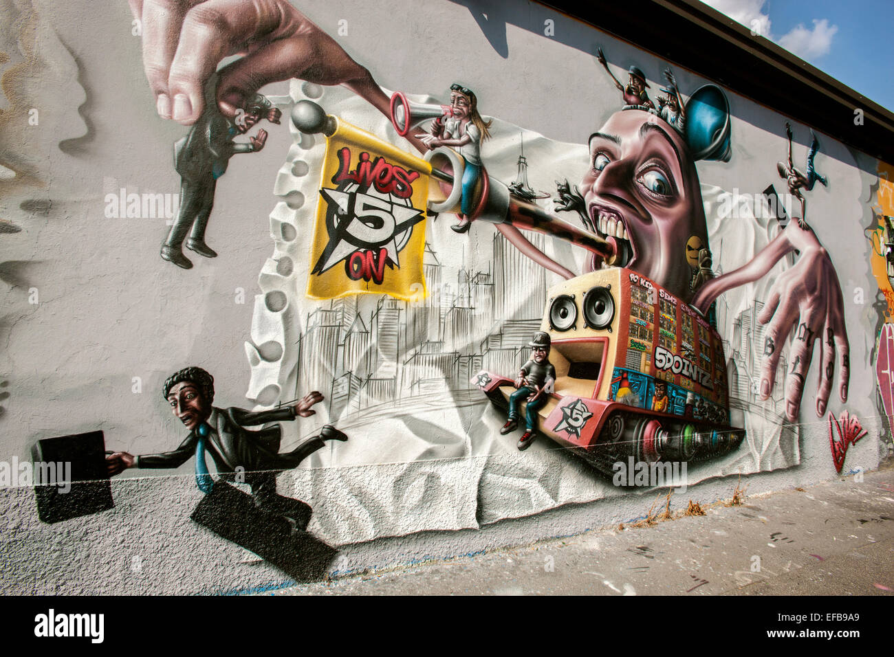 Milano, centro sociale Leoncavallo, murales, Italia Foto Stock