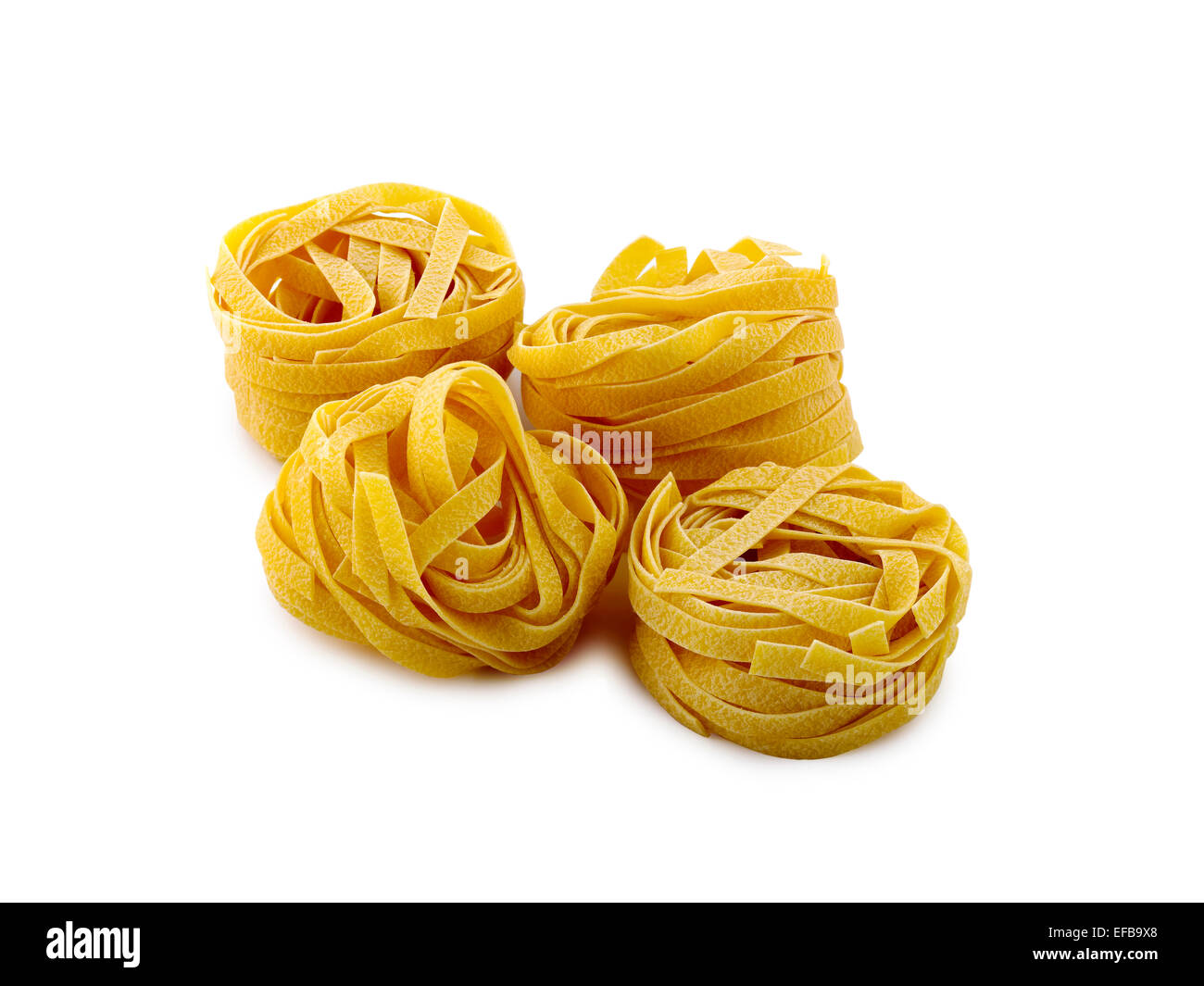 La pasta, tagliatelle all'uovo Foto Stock