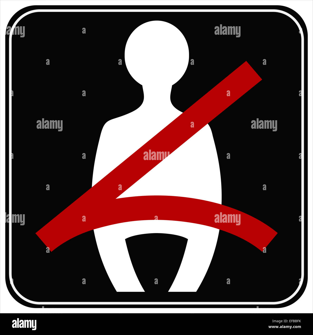 Usare la cintura di sicurezza segno Foto Stock