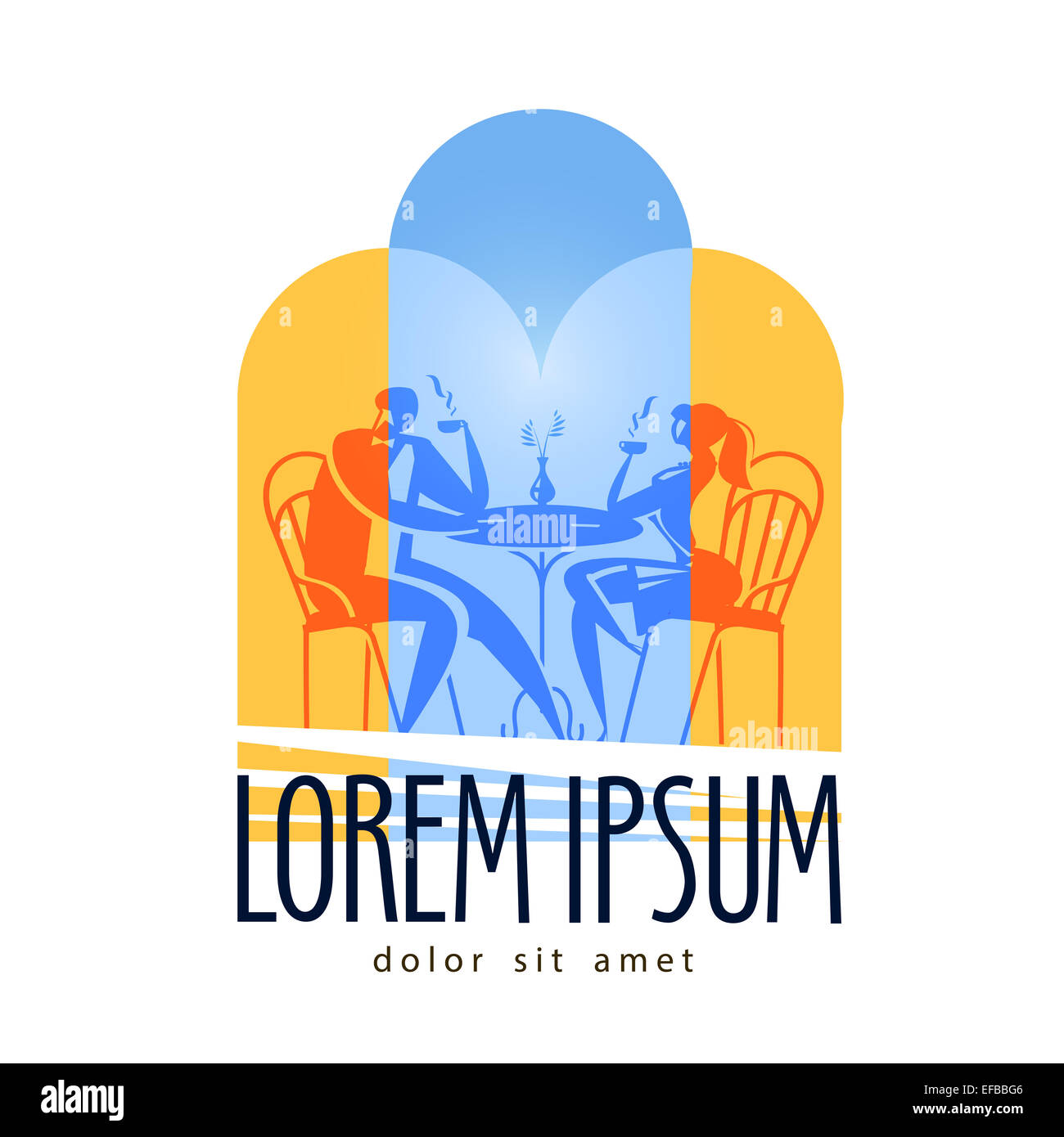 Ristorante tabella vector logo design modello. Bar o caffetteria icona. Foto Stock