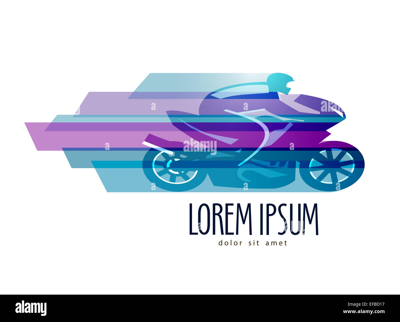 Vettore di moto logo design modello. racer o icona di trasporto. Foto Stock