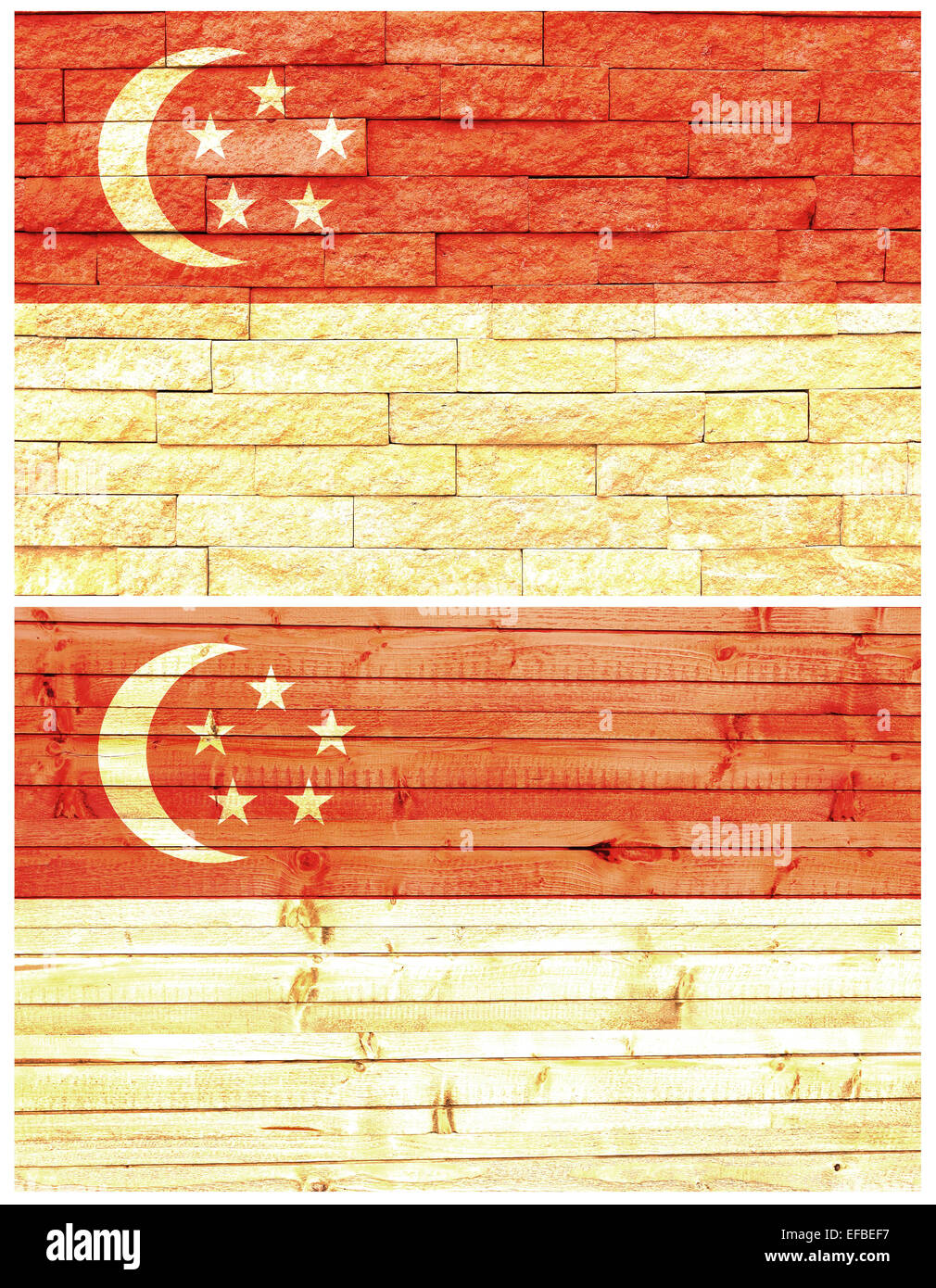 Parete Vintage Bandiera di Singapore Foto Stock