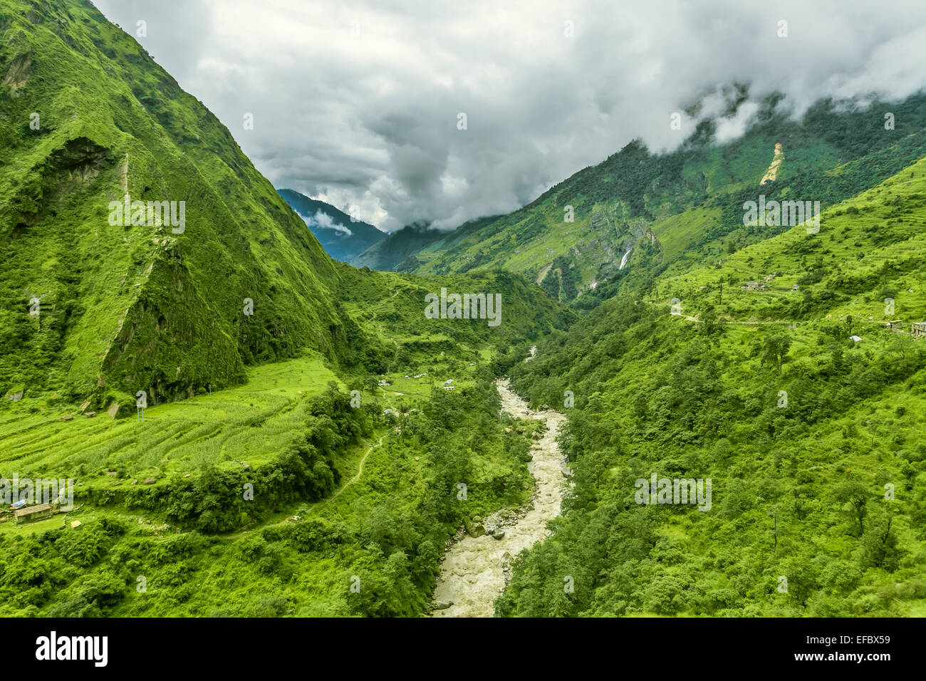 Trekking in Nepal. Foto Stock