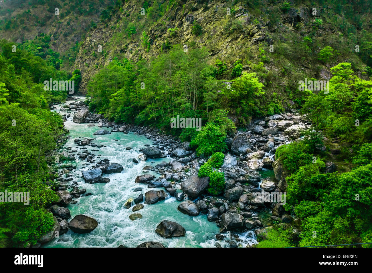Fiume da everest trek Foto Stock