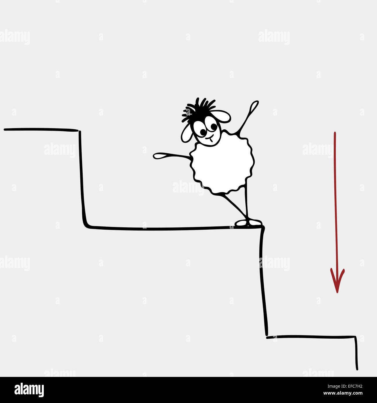 Funny pecore, caduta di Alba, illustrazione Foto Stock