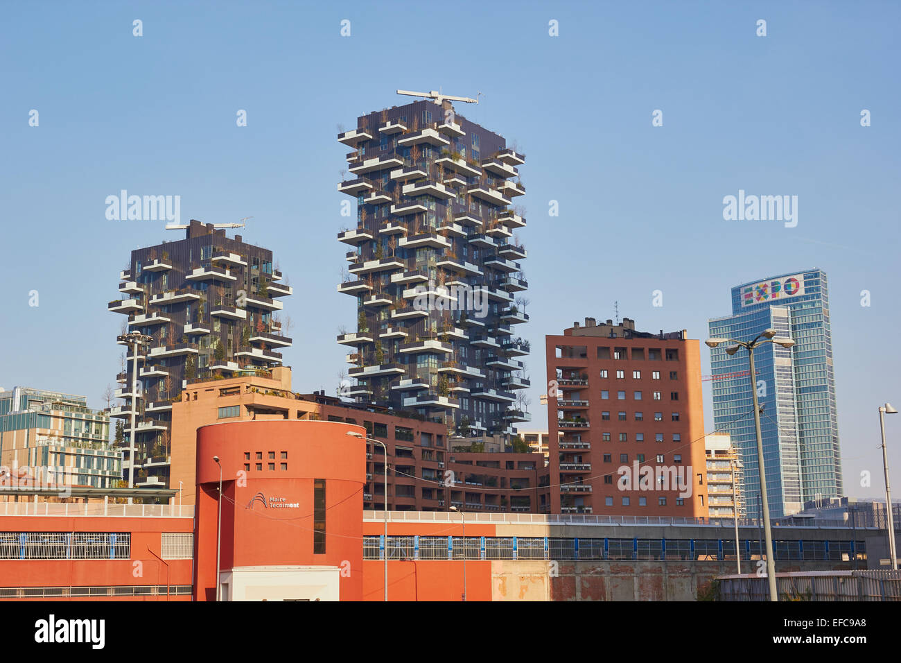 Porta Nuova district in fase di rigenerazione in preparazione per Expo 2015 milano lombardia italia Europa Foto Stock