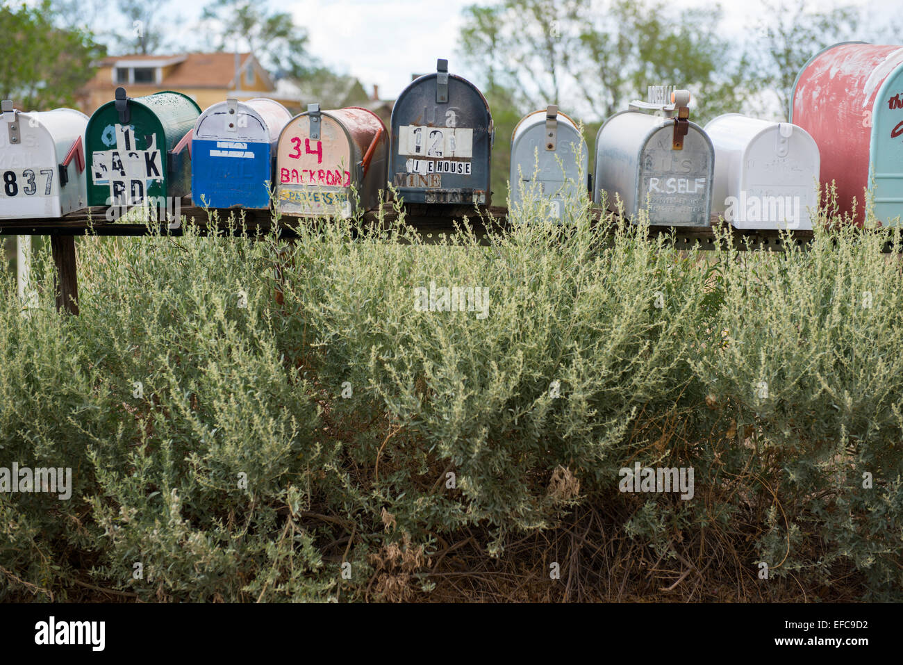 Cassette postali, città di Madrid, New Mexico Foto Stock