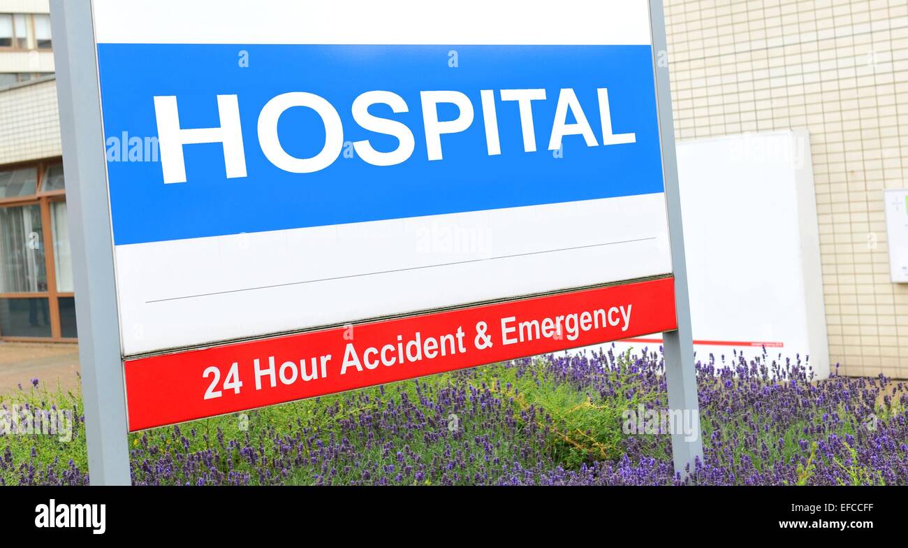 Incidenti e segno di emergenza in ospedale Foto Stock
