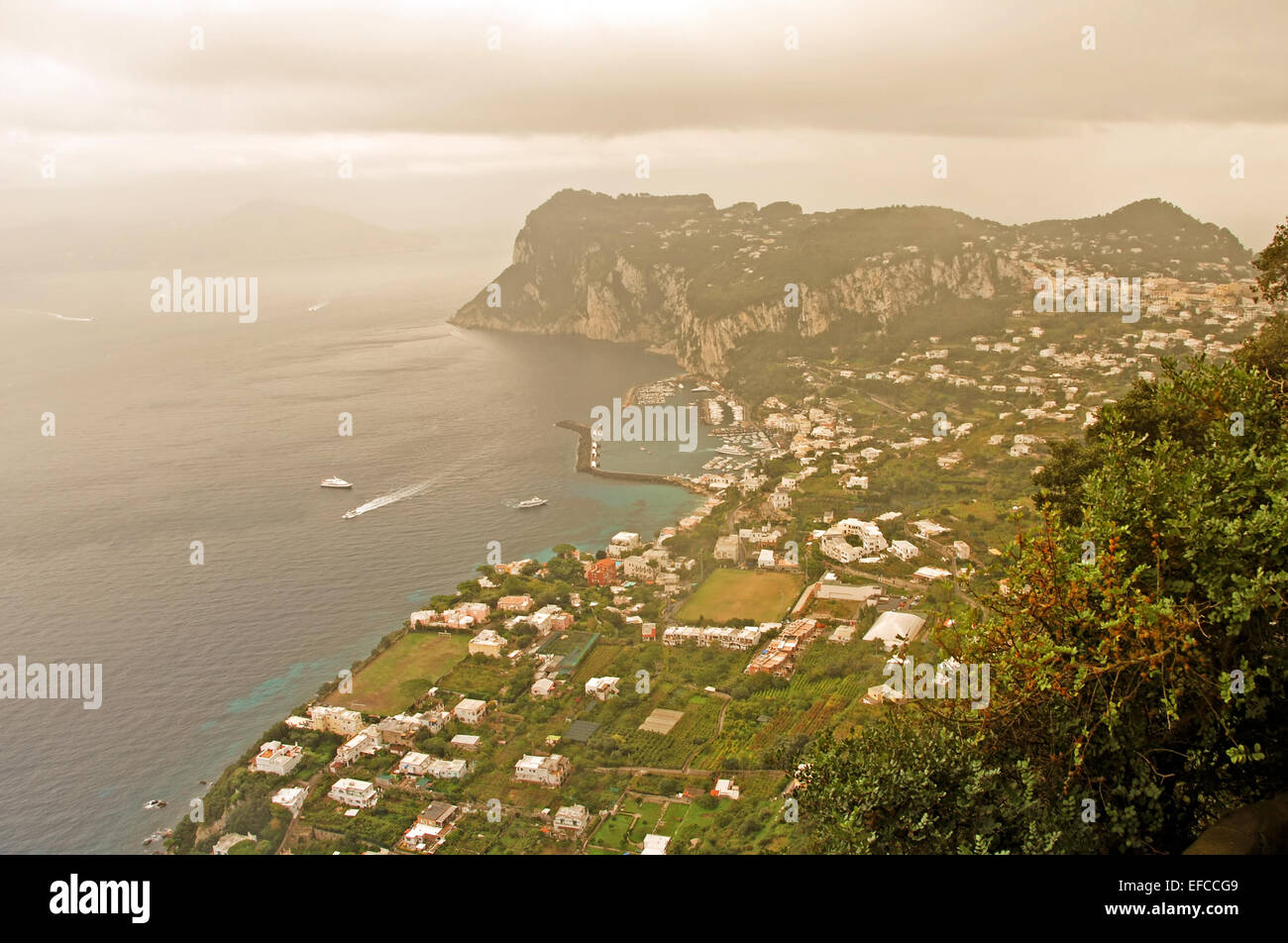 Paesaggi costieri da Capri Italia Foto Stock