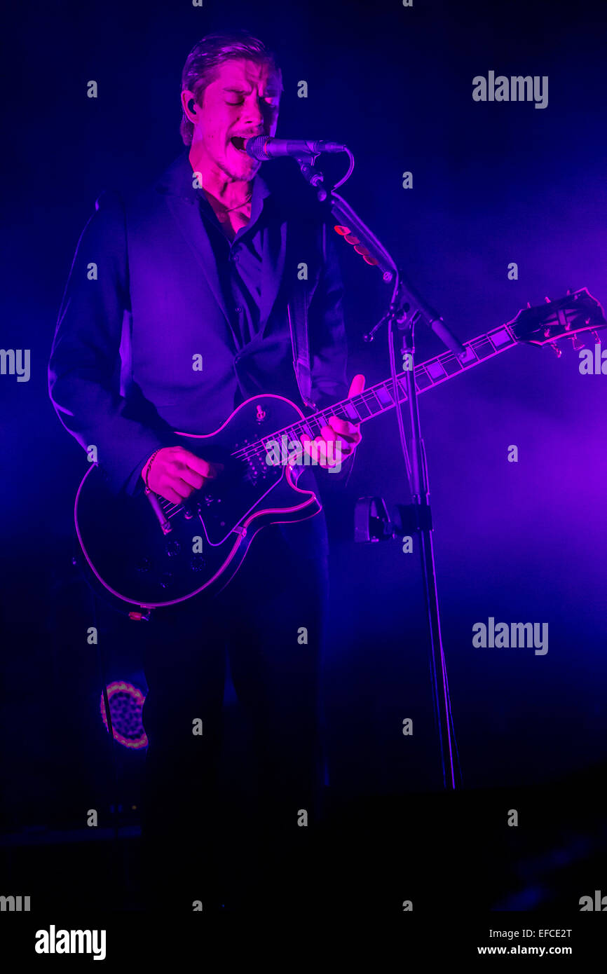 Milano Italia. Il 30 gennaio 2015. La American band alternative rock INTERPOL esegue dal vivo presso la Fabrique per presentare il loro nuovo album 'El Pintor' Foto Stock