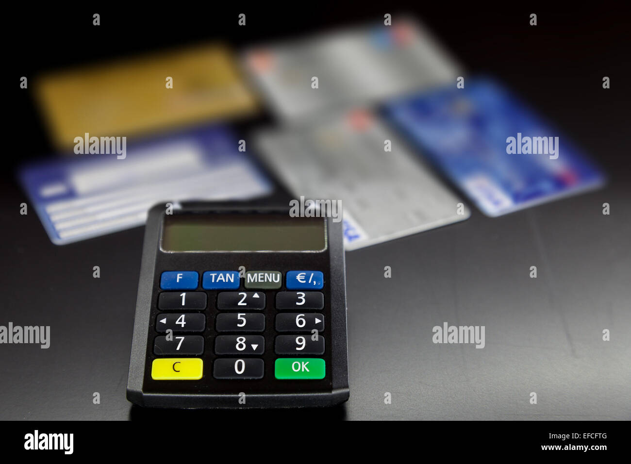 TAN generatore di password e carte di credito Foto Stock