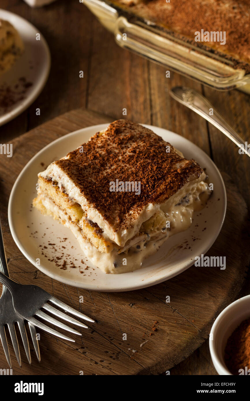 Tiramisù fatti in casa per il Dessert con caffè e cioccolato Foto Stock