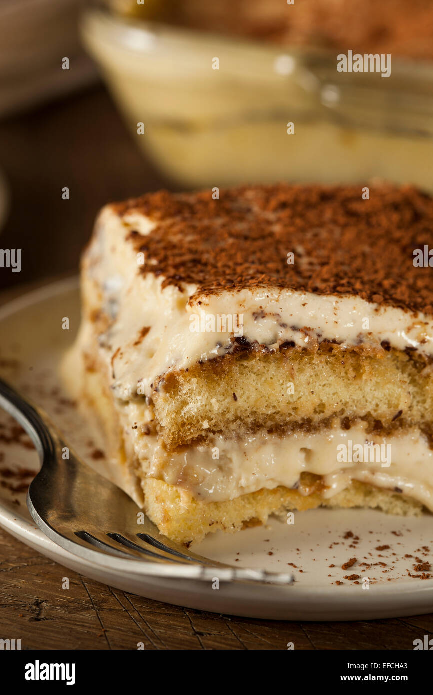 Tiramisù fatti in casa per il Dessert con caffè e cioccolato Foto Stock