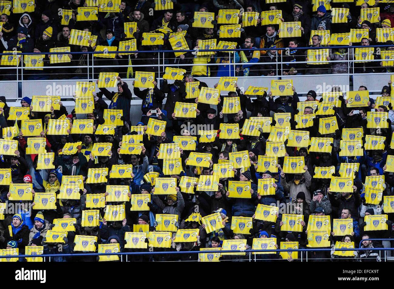 AMBIANCE sostenitori - 25.01.2015 - Clermont/Saraceni - European Champions Cup .Photo : Jean Paul Thomas/Icona Sport Foto Stock