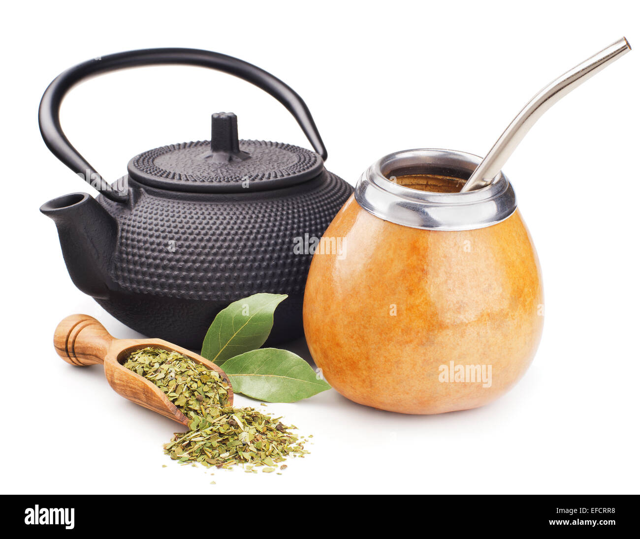 Ancora in vita con yerba mate e teiera Foto Stock