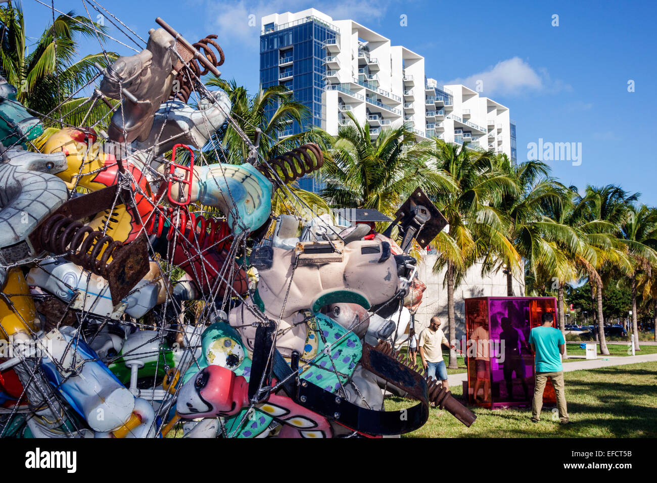 Miami Beach Florida, Collins Park, installazione artistica, Art Basel Public, scultura, W, hotel, FL141206008 Foto Stock