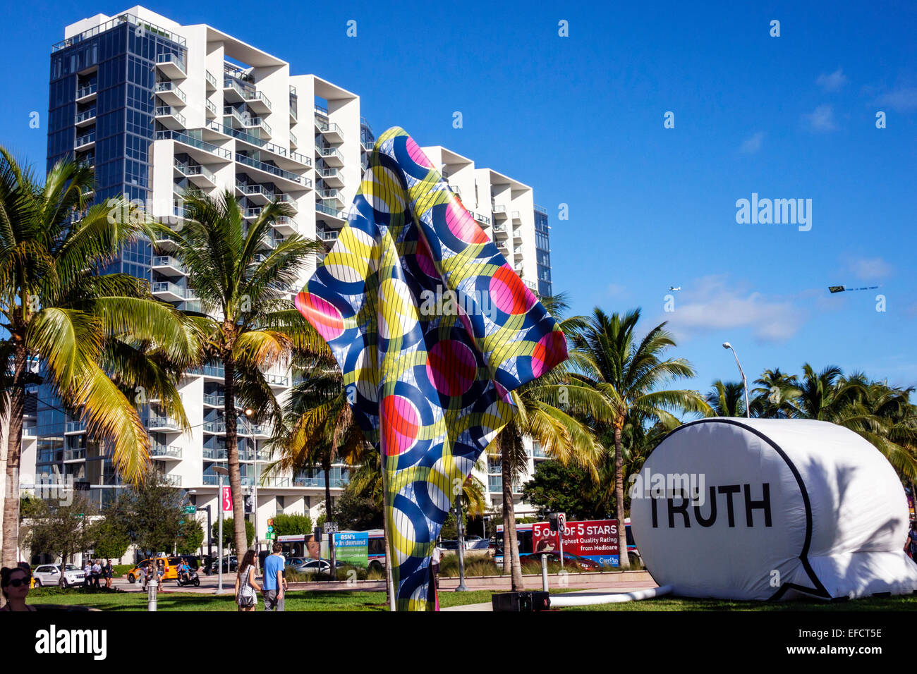 Miami Beach Florida, Collins Park, installazione artistica, Art Basel Public, scultura, W, hotel, FL141206012 Foto Stock