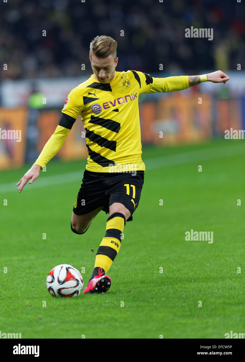 Leverkusen, Germania Jan 31, 2015, calcio, Bayer Leverkusen vs Borussia Dortmund: Marco Reus (Dortmund). Foto Stock