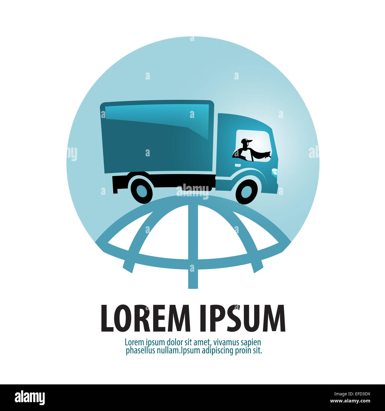 Spedizione gratuita vector logo design modello. La logistica o icona del carrello. Foto Stock