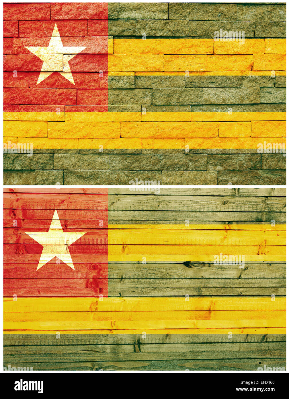 Parete Vintage bandiera del Togo Foto Stock